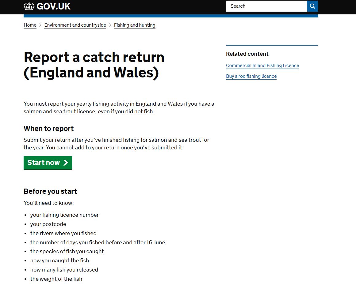 gov website to report a catch return